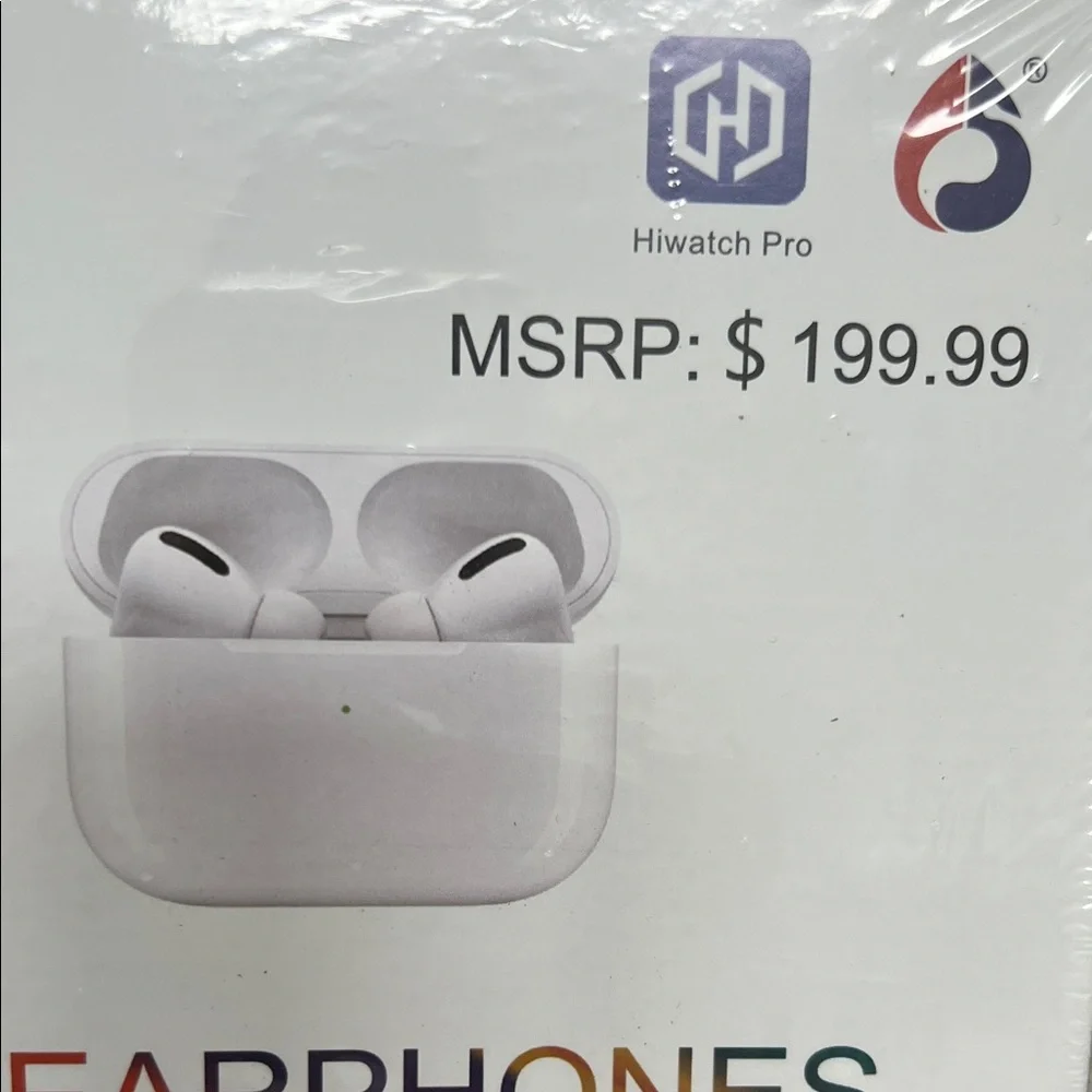 HIWATCH PRO BIG 2.3 Smartwatch and Earphones Set - White & Gold